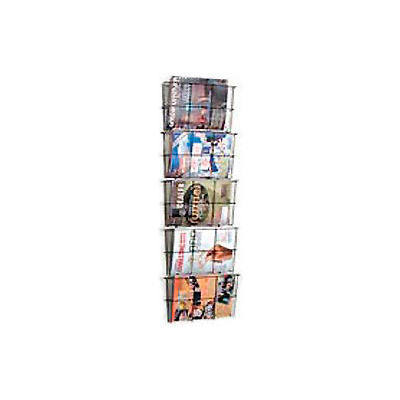 Wire Wall Magazine Rack Letter Size Black 5 Pockets