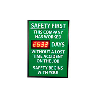 Digital Safety Scoreboard Sign - Safety First, This Company, Lost Time