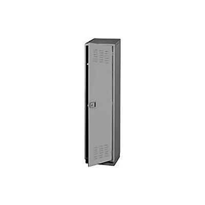 Pucel Heavy Duty Extra Wide Welded Steel Locker Single Tier 18x18x75 1 Door Gray