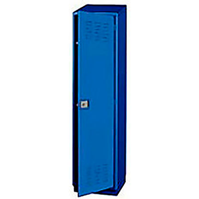 Pucel Heavy Duty Extra Wide Welded Steel Locker Single Tier 18x18x75 1 Door Blue