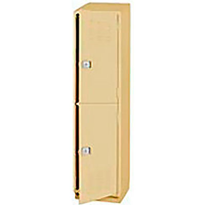 Pucel Heavy Duty Extra Wide Welded Steel Locker Double Tier 18x18x75 2 Door Putty