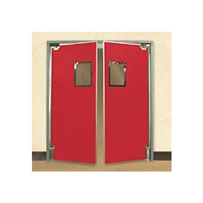 Aleco® 5'0" x 7'0" Twin Panel Medium Duty Red Impact Door 432081