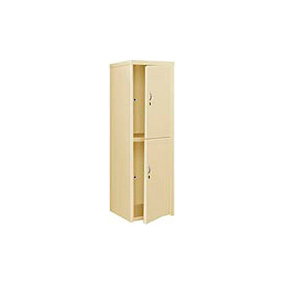 Pucel Heavy Duty Extra Wide Welded Steel Locker Double Tier 24x24x74 2 Door Putty