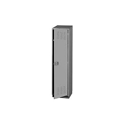 Pucel Heavy Duty Extra Wide Welded Steel Locker Single Tier 18x18x75 1 Door Gray