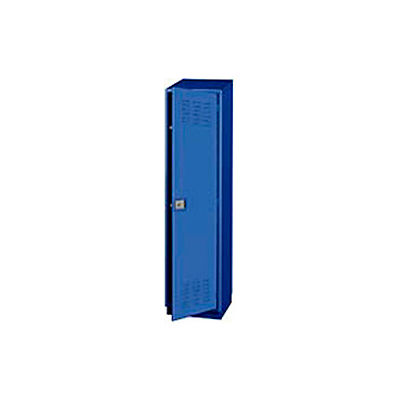 Pucel Heavy Duty Extra Wide Welded Steel Locker Single Tier 18x18x75 1 Door Blue