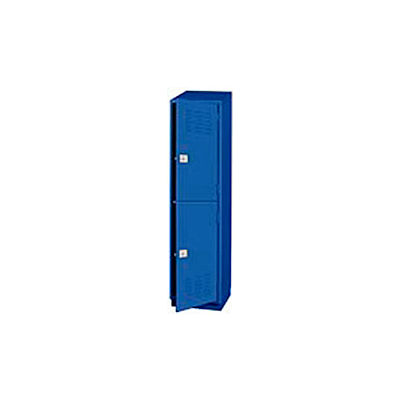 Pucel Heavy Duty Extra Wide Welded Steel Locker Double Tier 18x18x75 2 Door Blue