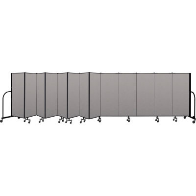 Screenflex Portable Room Divider 13 Panel, 5'H x 24'1"L, Vinyl Color: Gray