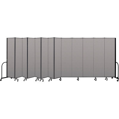 Screenflex Portable Room Divider 13 Panel, 7'4"H x 24'1"L, Vinyl Color: Gray
