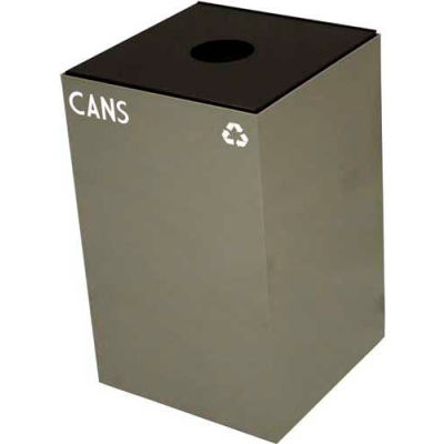 Steel Recycling Container with Bottle & Can Opening - 24 Gallon Capacity Gray - 24GC01-SL