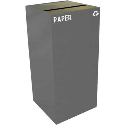 Steel Recycling Container with Paper Slot Opening - 32 Gallon Capacity Gray - 32GC02-SL