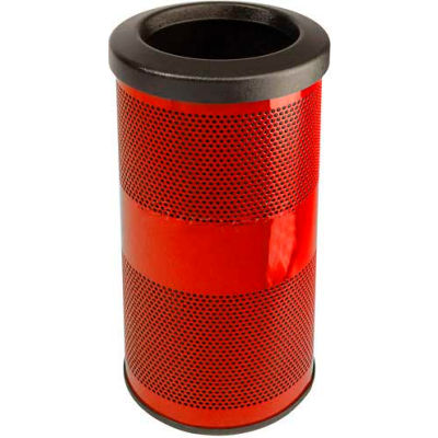 Perforated Stadium Series® Trash Container - 10 Gallon Red - SC10-01-RD