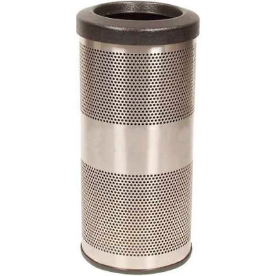 Perforated Stadium Series® Trash Container - 10 Gallon Stainless Steel - SC10-01-SS
