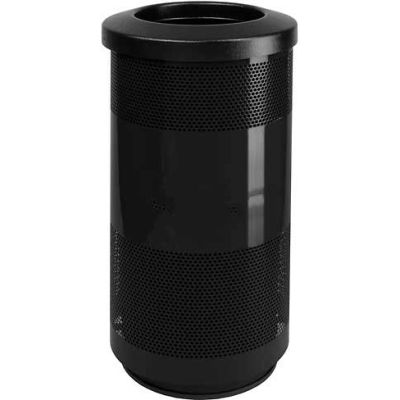 Perforated Stadium Series® Trash Container - 20 Gallon Black - SC20-01-BK