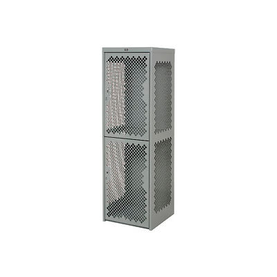 Pucel Heavy Duty Extra Wide Vented Steel Locker Single Tier 24x24x74 1 Door Gray