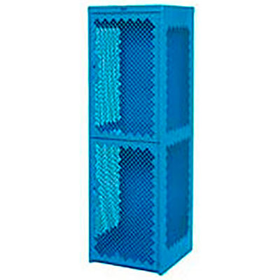 Pucel Heavy Duty Extra Wide Vented Steel Locker Double Tier 18x18x75 2 Door Blue