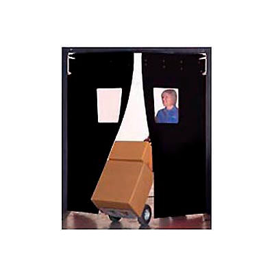 Aleco® 8' x 9' x 0.25" Twin Panel Black Flexible Impact Traffic Door 436051