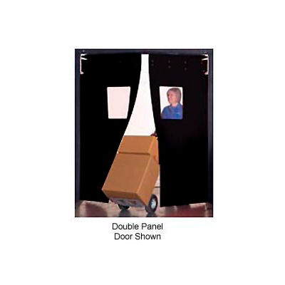 Aleco® 8' x 10' x 0.25" Twin Panel Black Flexible Impact Traffic Door 436057