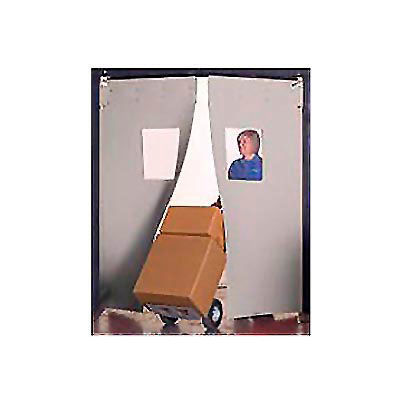 Aleco® 7' x 8' x 0.25" Twin Panel Gray Flexible Impact Traffic Door 436025