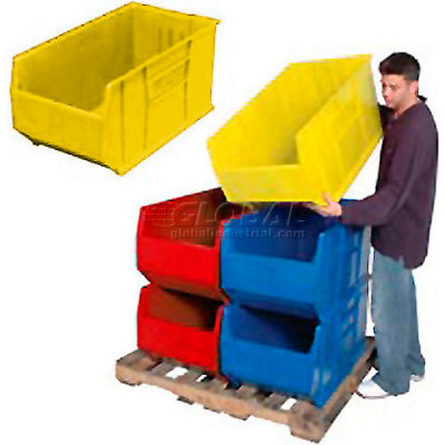 Quantum Hulk Plastic Stacking Bin QUS995YL 19-7/8 x 35-7/8 x 17-1/2 Yellow