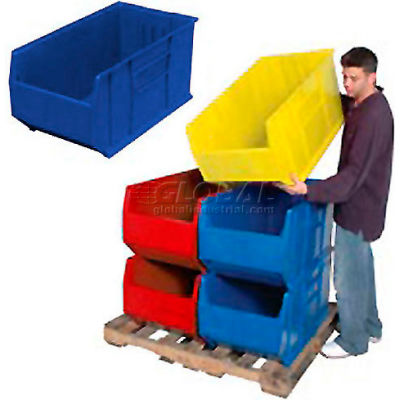 Quantum Hulk Plastic Stacking Bin QUS997BL 23-7/8 x 35-7/8 x 17-1/2 Blue