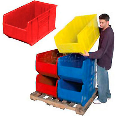 Quantum Hulk Plastic Stacking Bin QUS997RD 23-7/8 x 35-7/8 x 17-1/2 Red