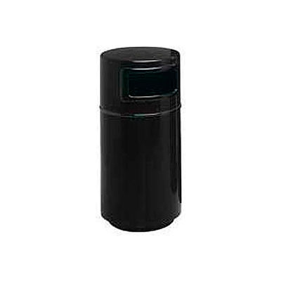 Fiberglass Trash Container with Dome Top - 25 Gallon Capacity Black - 7C-1838T-DC-34