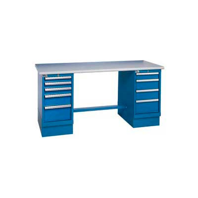 Global Industrial™ 72 x 30 ESD Safety Edge Pedestal Workbench with 8 Drawers