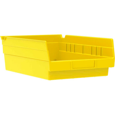 Akro-Mils Plastic Nesting Storage Shelf Bin 30150 - 8-3/8"W x 11-5/8"D x 4"H Yellow - Pkg Qty 12