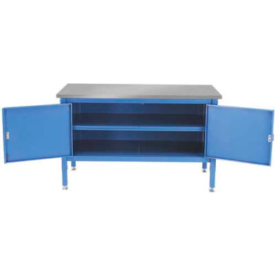 60 x 30 Security Cabinet Bench - Stainless Square Edge