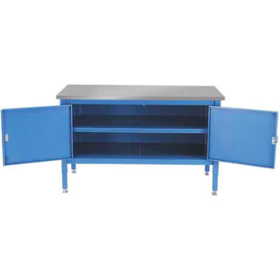 72 x 30 Security Cabinet Bench - Stainless Square Edge