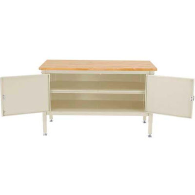 60 x 30 Security Cabinet Bench - Maple Square Edge