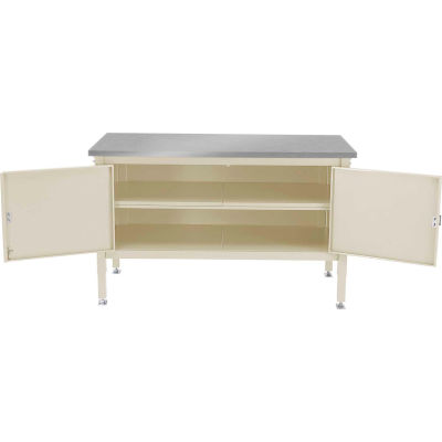 60 x 30 Security Cabinet Bench - Stainless Square Edge