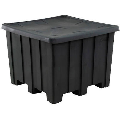 Rotational Molding Plastic Gaylord Pallet Container With Lid 02-307220 - 50x50x36-1/2, Natural