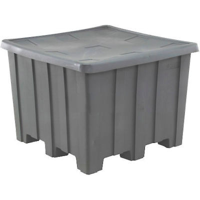 Rotational Molding Plastic Gaylord Pallet Container With Lid 02-307220 - 50x50x36-1/2, Natural
