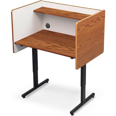 Balt® 89788 Height Adjustable Study Carrel - Oak