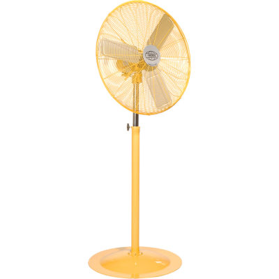 Global Industrial 30" Deluxe Industrial Pedestal Fan - Oscillating- Safety Yellow - 10000 CFM