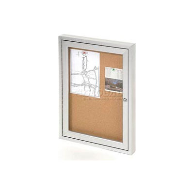 United Visual Products One-Door Outdoor Corkboard - 24"W x 36"