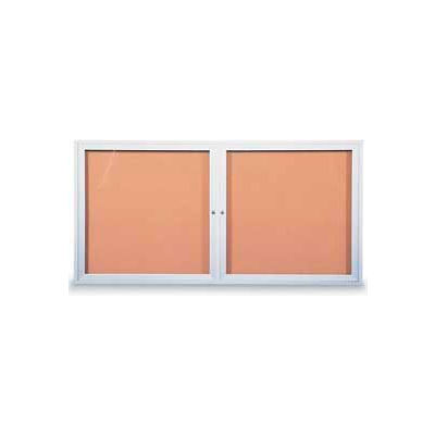 United Visual Products Two-Door Outdoor Corkboard - 42"W x 32"