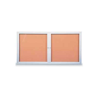 United Visual Products Two-Door Outdoor Corkboard - 48"W x 36"