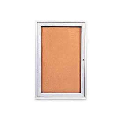 United Visual Products One-Door Indoor Corkboard - 36"W x 36"