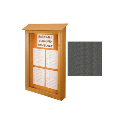 United Visual Products Single-Door Outdoor Message Center - 26"W x 42"H - Woodland Green