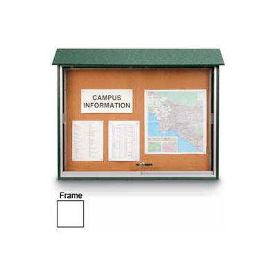 United Visual Products Sliding-Door Outdoor Message Center - 52"W x 40"H - White