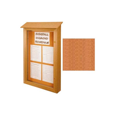 United Visual Products Single-Door Outdoor Message Center - 32"W x 48"H - Cedar