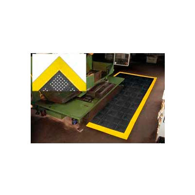 NoTrax® Diamond Flex-Lok Anti Fatigue Drainage Mat 1" Thick 3' x 10' Black/Yellow