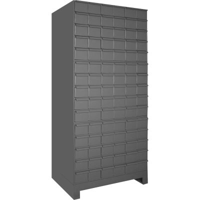Durham Steel Drawer Cabinet 026-95 - With 90 Drawers 34"W x 11-3/4"D x 69-1/8"H