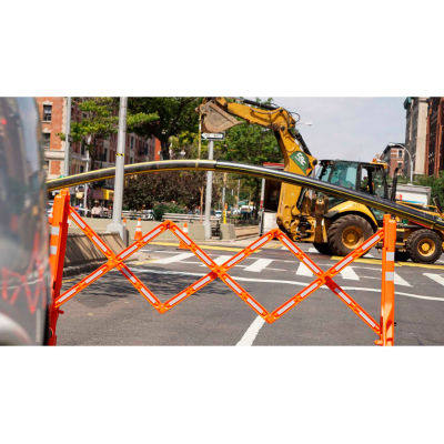 Multi-Gate Expandable Portable Barricade, Orange & White