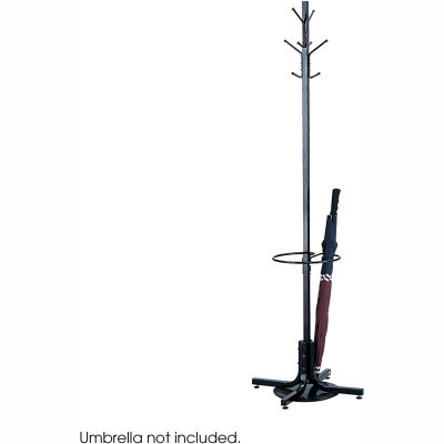 Coat Tree With Umbrella Stand -- Black