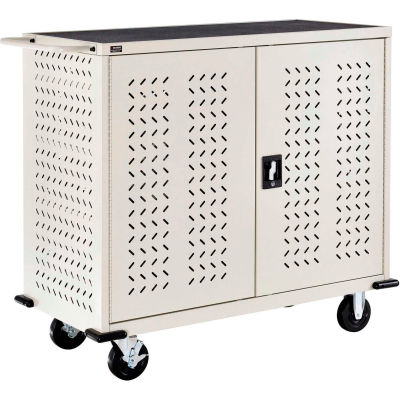 Global Industrial Mobile Charging Cart for 24 Chromebooks & Tablets, Putty, Unassembled