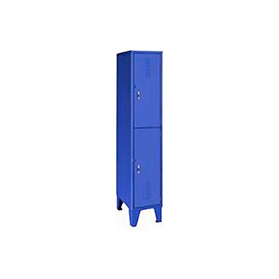 Pucel Extra Wide Welded Steel Lockers Double Tier 18x18x72 Blue