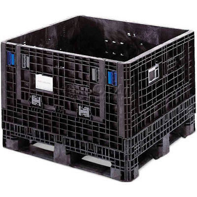 ORBIS HDMP4845-25-22 BulkPak Folding Bulk Shipping Container - 48"L x 45"W x 25"H 1800 Lb Cap. Black